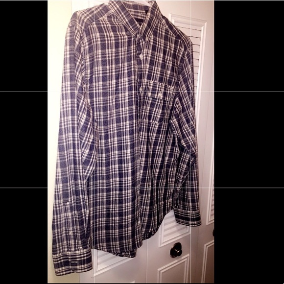 FIVE FOUR BLUE WHITE PLAID BUTTON DOWN SHIRT - Picture 6 of 6